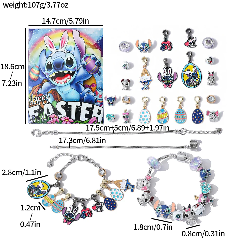 Disney Classic Popular Cartoon Stitch Series DIY Beaded Bracelet Blind Box Set Easter Series Party Gifts to Friends