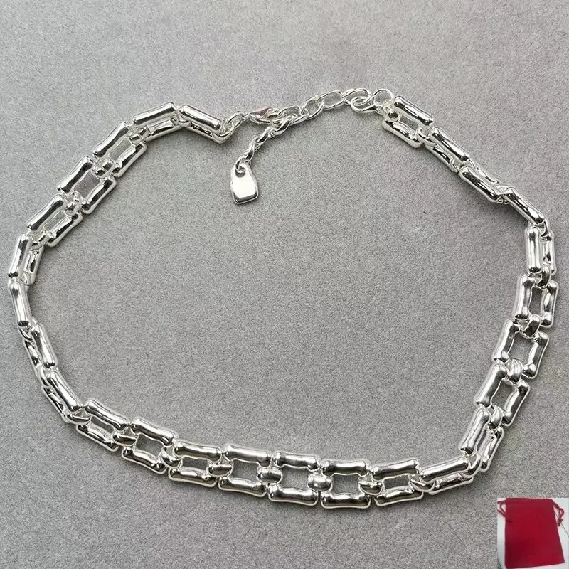 2026 Spain Minimalist Premium Gold Silver Square Chain Necklace Jewelry Accessories Neutral Gift