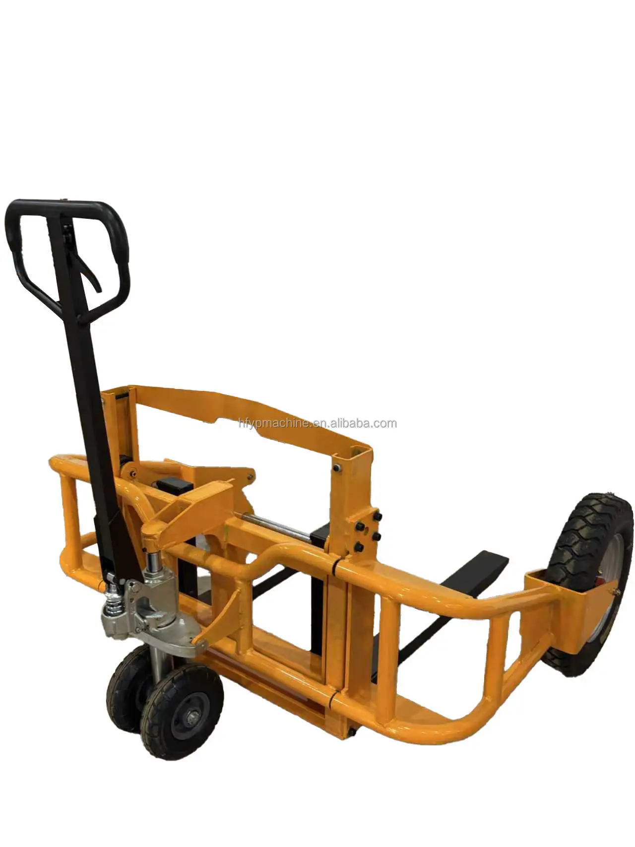 Manual Hydraulics Pallet Forklift Outdoor Inflatable Wheel Construction Site Truck Off-Road Manual Hydraulics Pallet Forklift