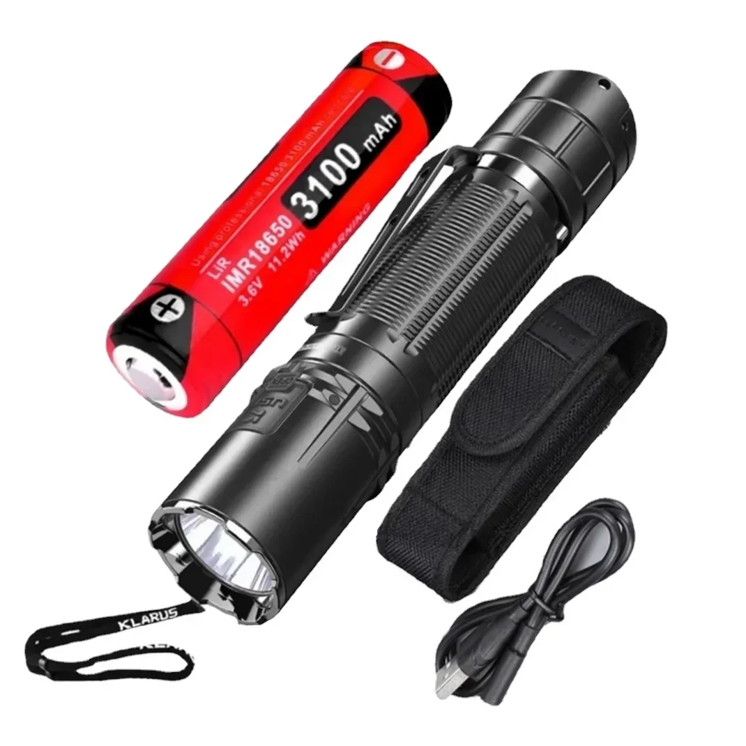 Klarus XT2CR PRO Rechargeable Tactical Flashlight 2100LM Police Torch Lighter for Camping Self Defense Hiking