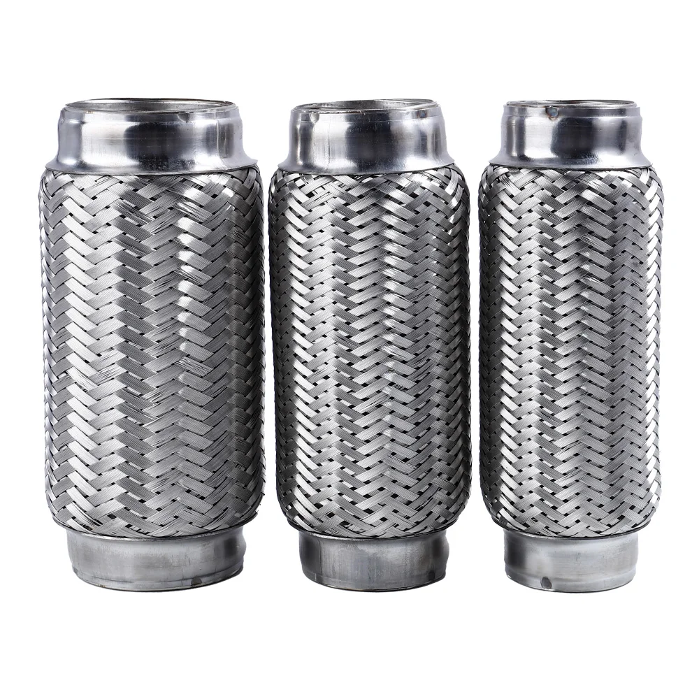 Runsco Car Exhaust Tube Telescopic Flexible Connection Braid Bellows Stainless Steel Muffler Pipe Connector Welded Universal