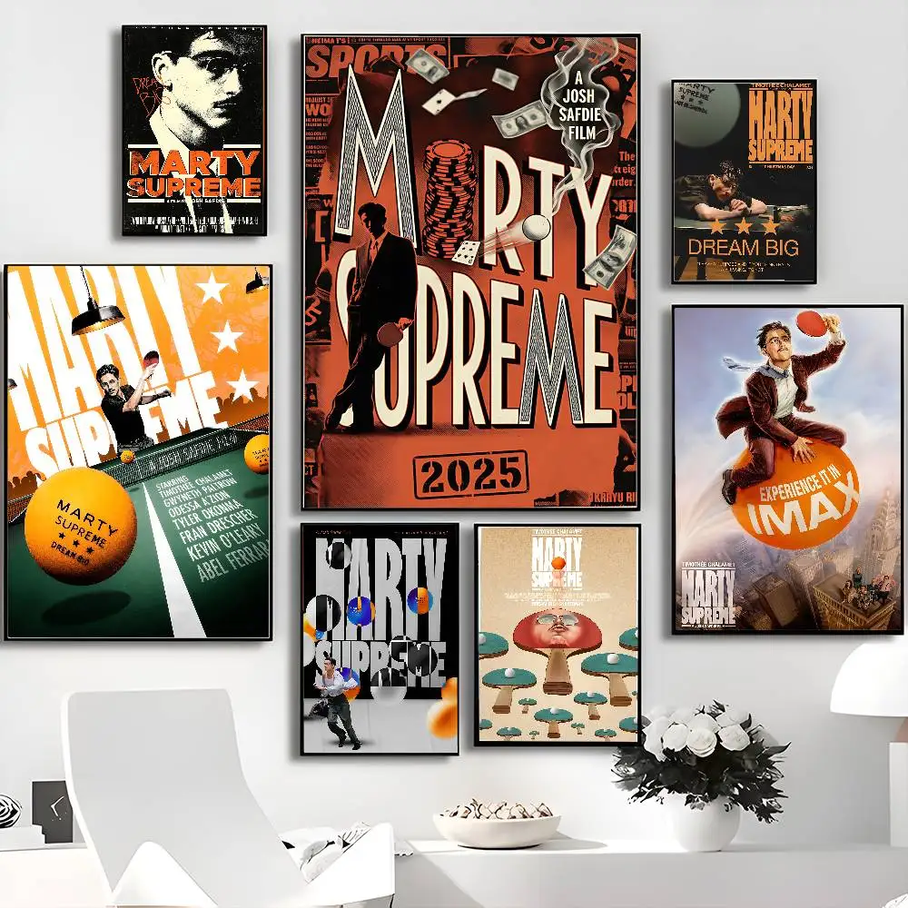 Movie M-Marty Supreme Whitepaper Poster HD Quality Poster Wall Art Painting Study Room Wall Decor