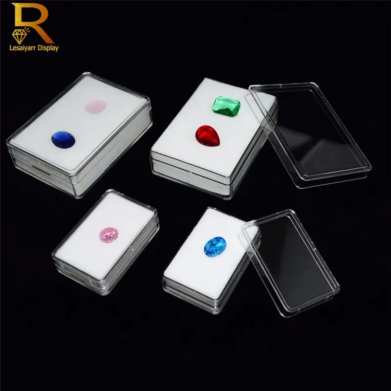 18Pcs Rectangle Loose Diamond Display Box Novel Pendant Gemstone Jewelry Storage Tray Gem Diamond Carrying Case Travel Organizer