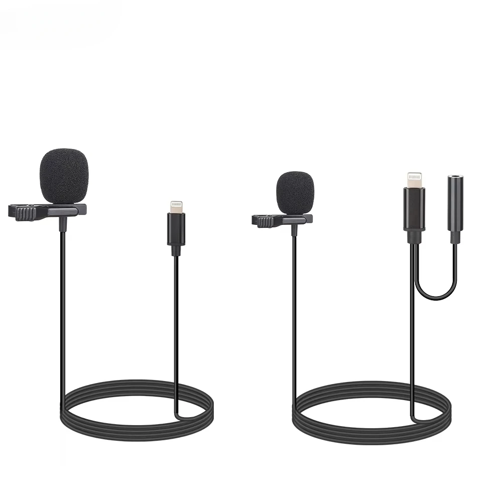 휴대폰 및 노트북용 휴대용 라발리에 3.5mm 유선 클립 온 마이크 미니 유선 헤드셋 마이크 2 in 1