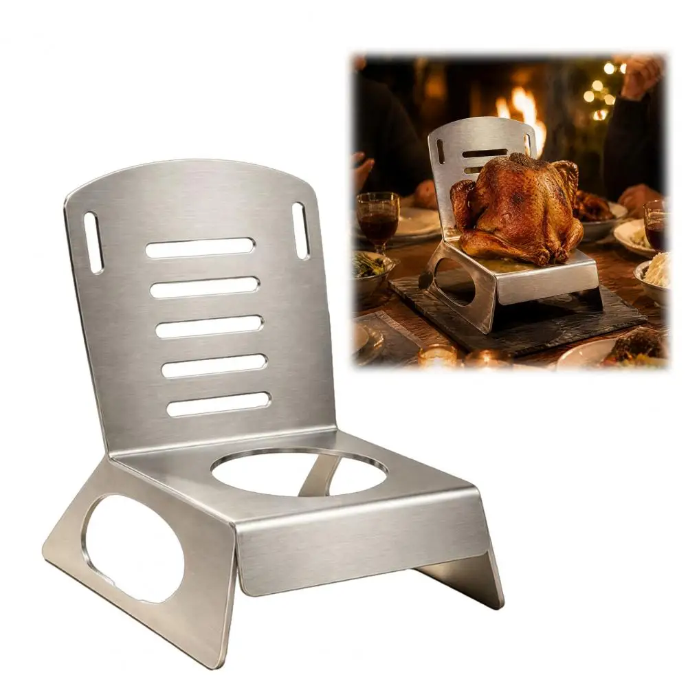 Beer Chicken Rack Stainless Steel Chicken Roaster Vertical Chicken Roaster Stand 304 Stainless Steel Bbq Holder for Grilling