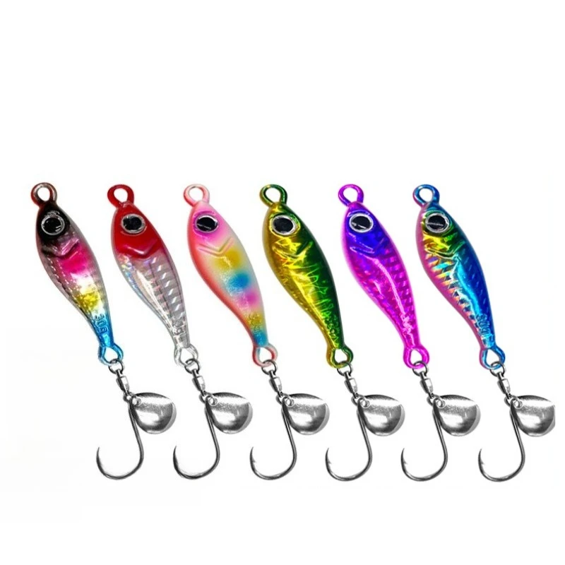 

3pcs 15g-100g Lure Bait Colorful Dolphin Rotating Glitter Long Throw 3D Eyes Mini Spoon Hard Sequin Spoon Small Fish Single Hook