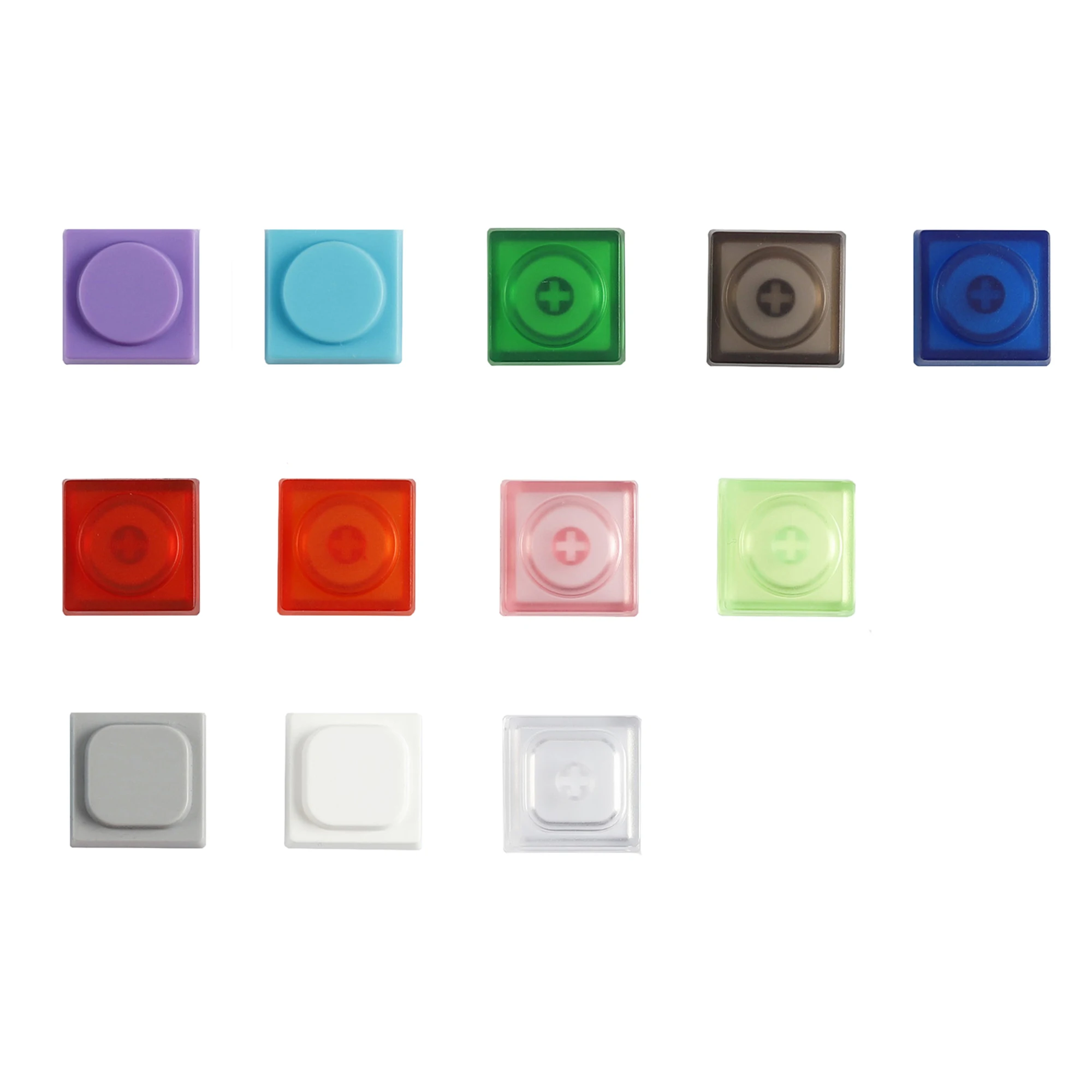 

YMDK 16pcs Blocks Keycaps PBT Transparent Frosted Low Profile Keycap for MX Mechanical Keyboard