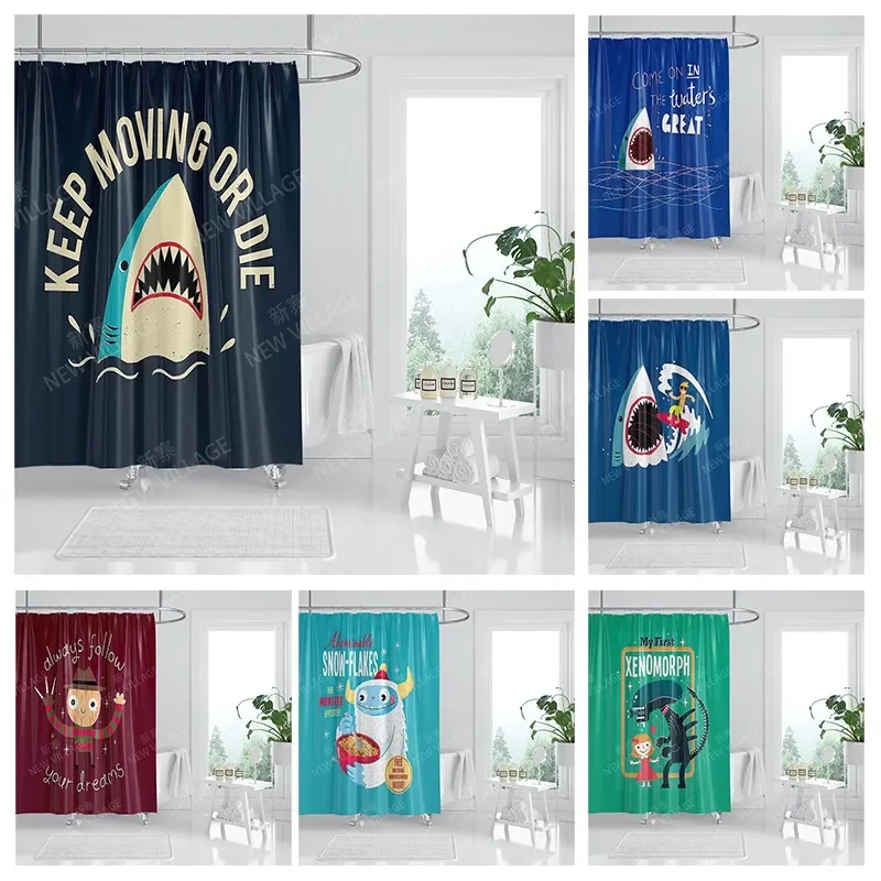 

Waterproof fabric shower curtain Bathroom curtain accessories 180x200 Bath curtain for shower 240*200 cartoon cute decor 240x200