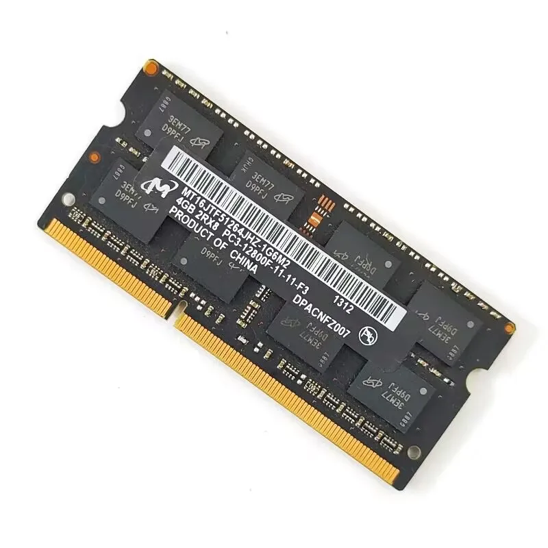 ไมครอน DDR3 RAMS 4GB 1600MHz หน่วยความจำแล็ปท็อป Ddr3 4GB 2RX8 PC3-12800F-11 SODIMM 1.5V