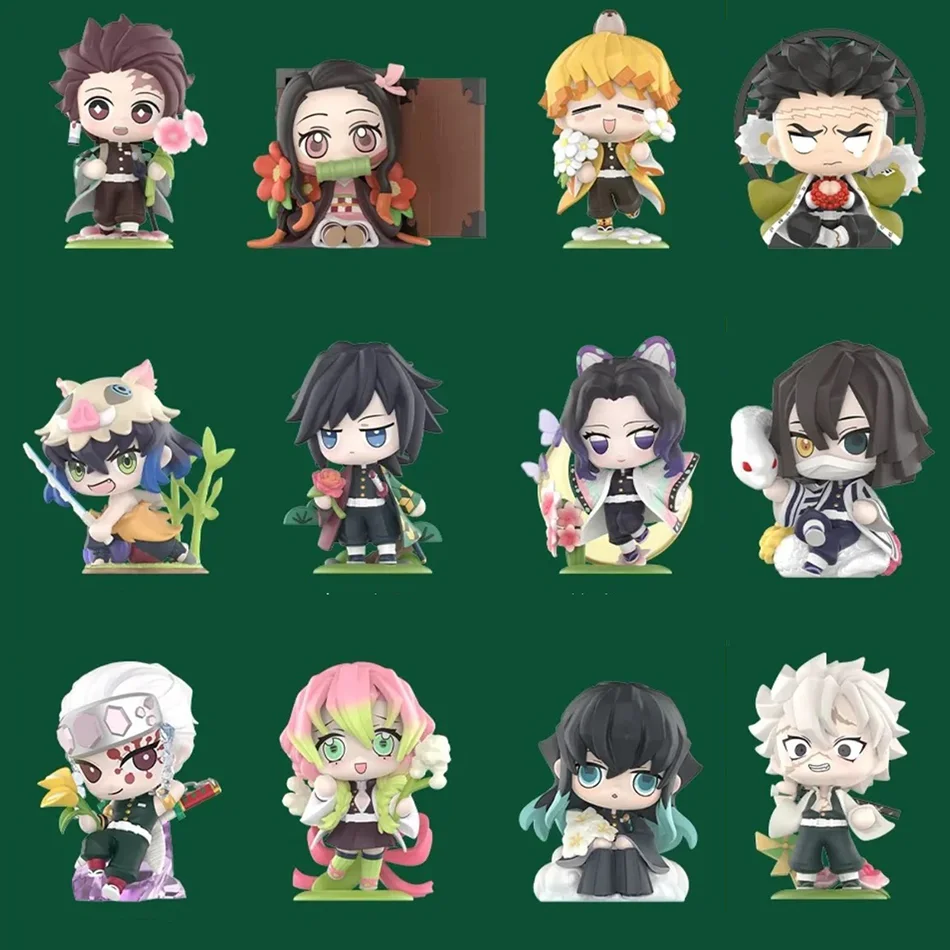 Nouvelle figurine de dessin animé Demon Slayer Tanjiro Kamado Nezuko, boîte aveugle, statue personnalisée créative, modèle d'ornement, cadeaux surprise