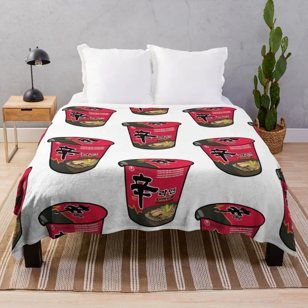 Shin Ramen Cup Throw Blanket Cozy Throw Blanket for Bed Sofa Chair