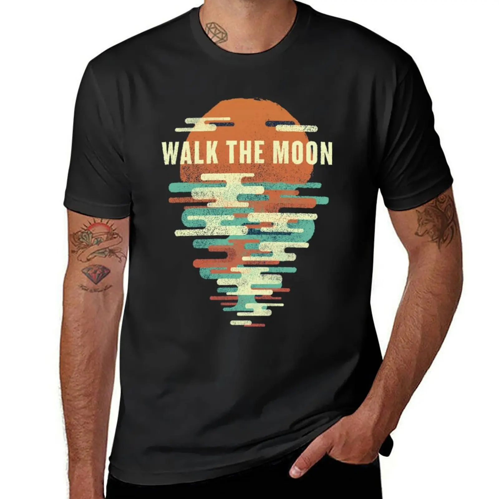 

walk the moon sunset T-Shirt customizeds blanks plain white t shirts men