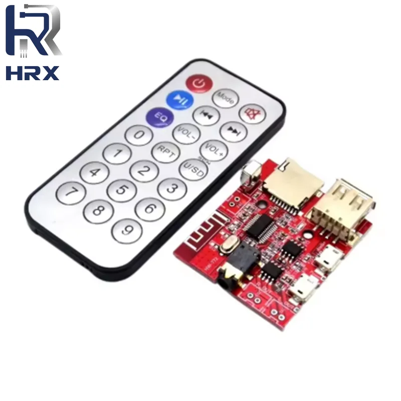 Car Bluetooth-compatible 4.1 MP3 WAV Decoding Board 3W Speaker Amplifier Audio Receiver Module Support USB/TF Remote Control