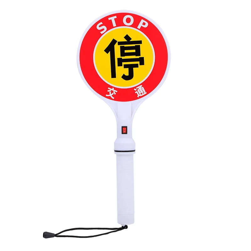 Traffic Baton Handheld Battery Stop Character Plate Safety Plate Sign Command Plate Parking Lot Road Command LED Warning Light