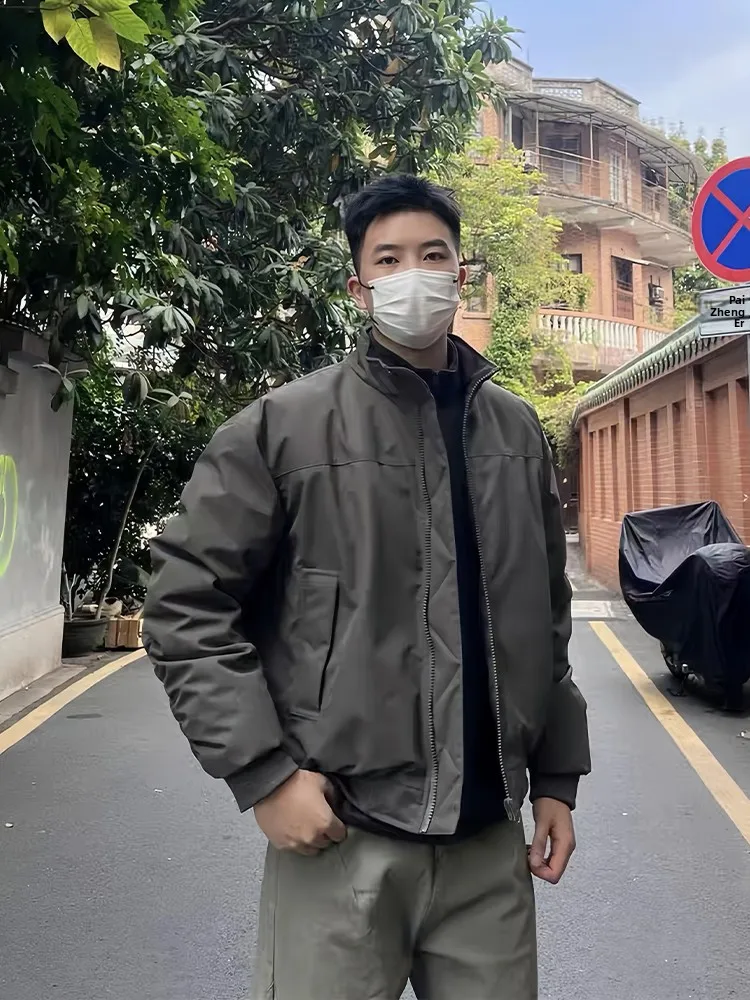

Trendy American Sle Baseball Jaet ort Flight Coat Men's Spring Autumn Tee-Proof Loose Fit Stand Collar Cotton Clothes