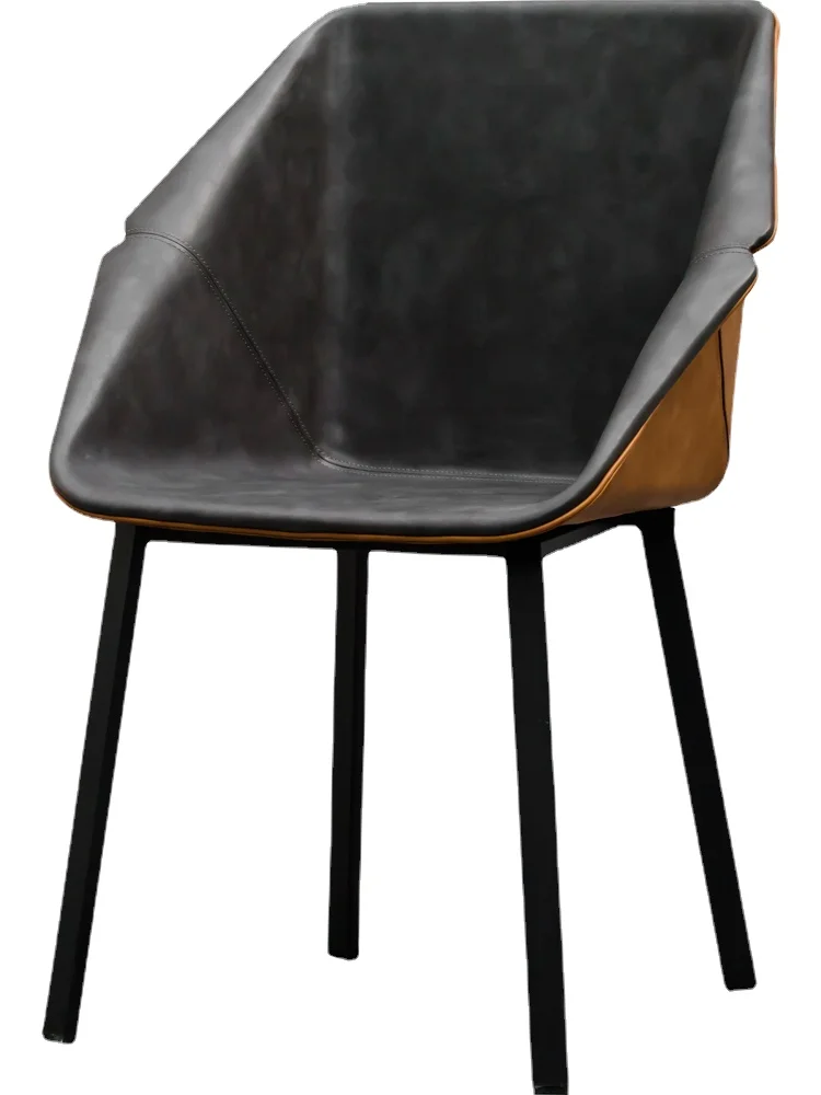 

ZC Soft Bag Dining Chair with Backrest Single Leisure Leather Chair