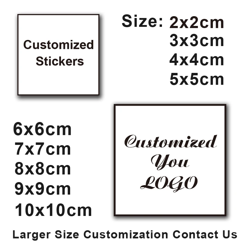 500PCS/1000PCS Sticker Custom Size Personalized Design Any Shape Printing Logo Multi-color
