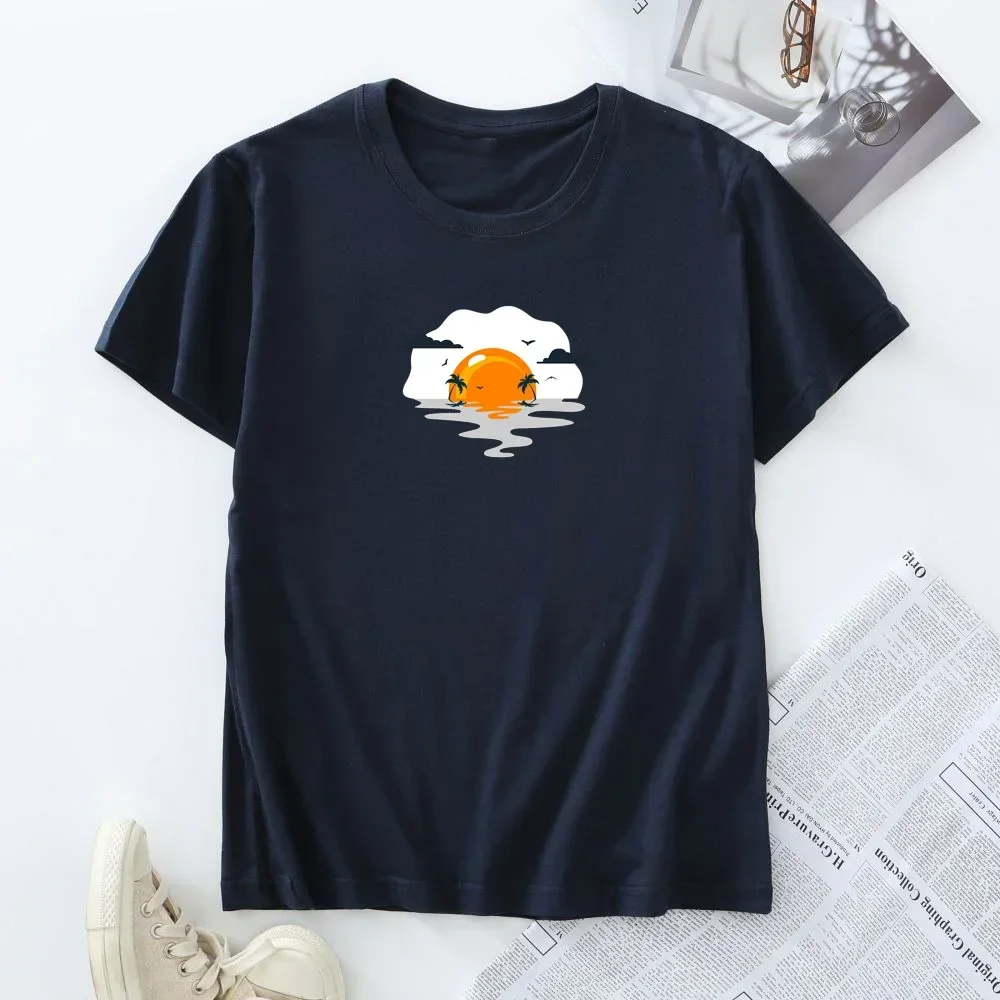 Camiseta de manga curta feminina, plus size, 100% algodão, camisetas femininas, tops de verão, roupas femininas, camisetas gráficas