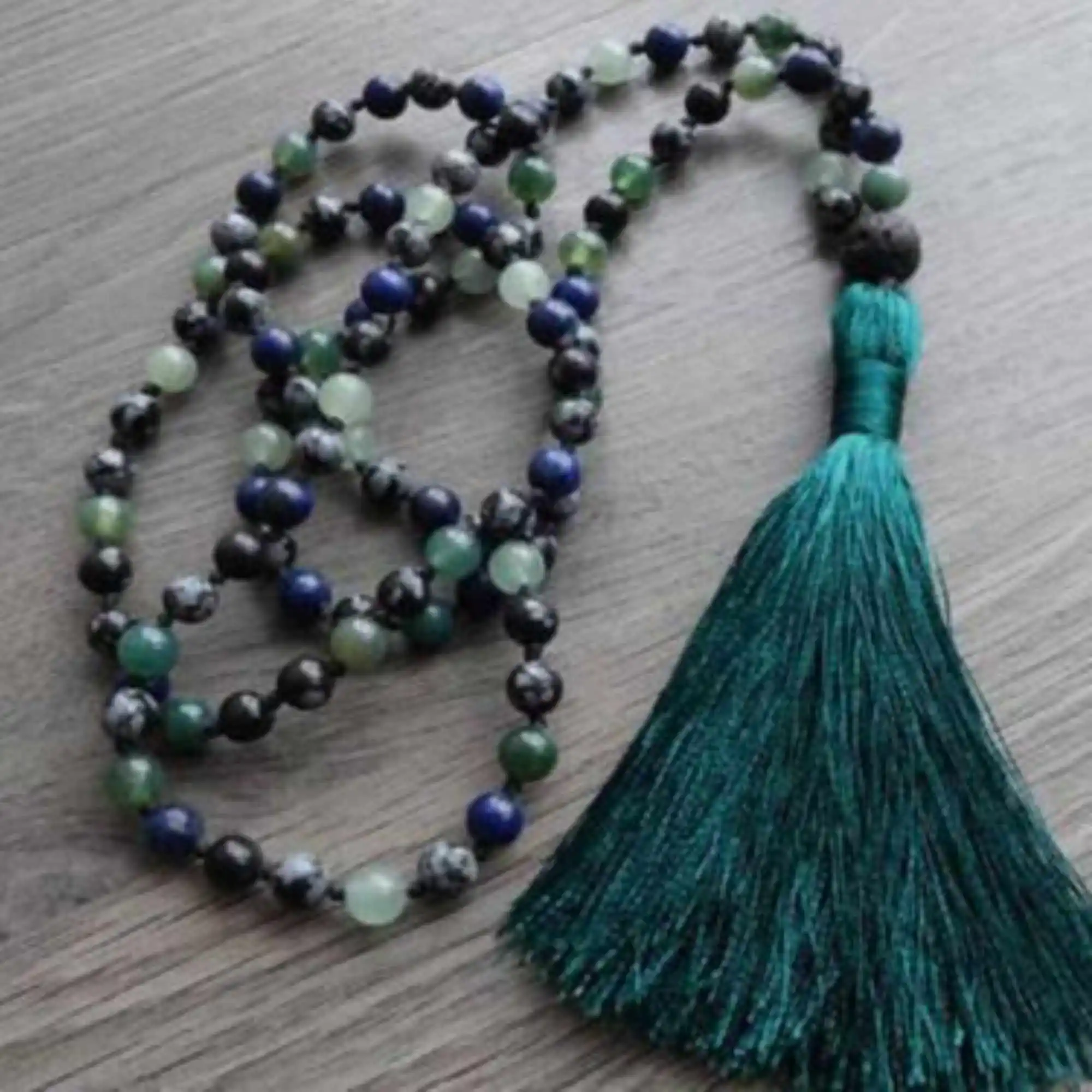 

6mm Natural 108 Lapis Lazuli green aventurine beads necklace Bridal Spiritual Spiritual Seekers Fashion Choker Chakra Yoga Men