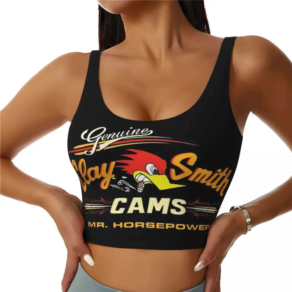 Custom Made In The USA Street Mr.Horsepower Clay Smith Cams Women Sports Bra High Impact Vest Gym Workout Yoga Crop Tank Tops