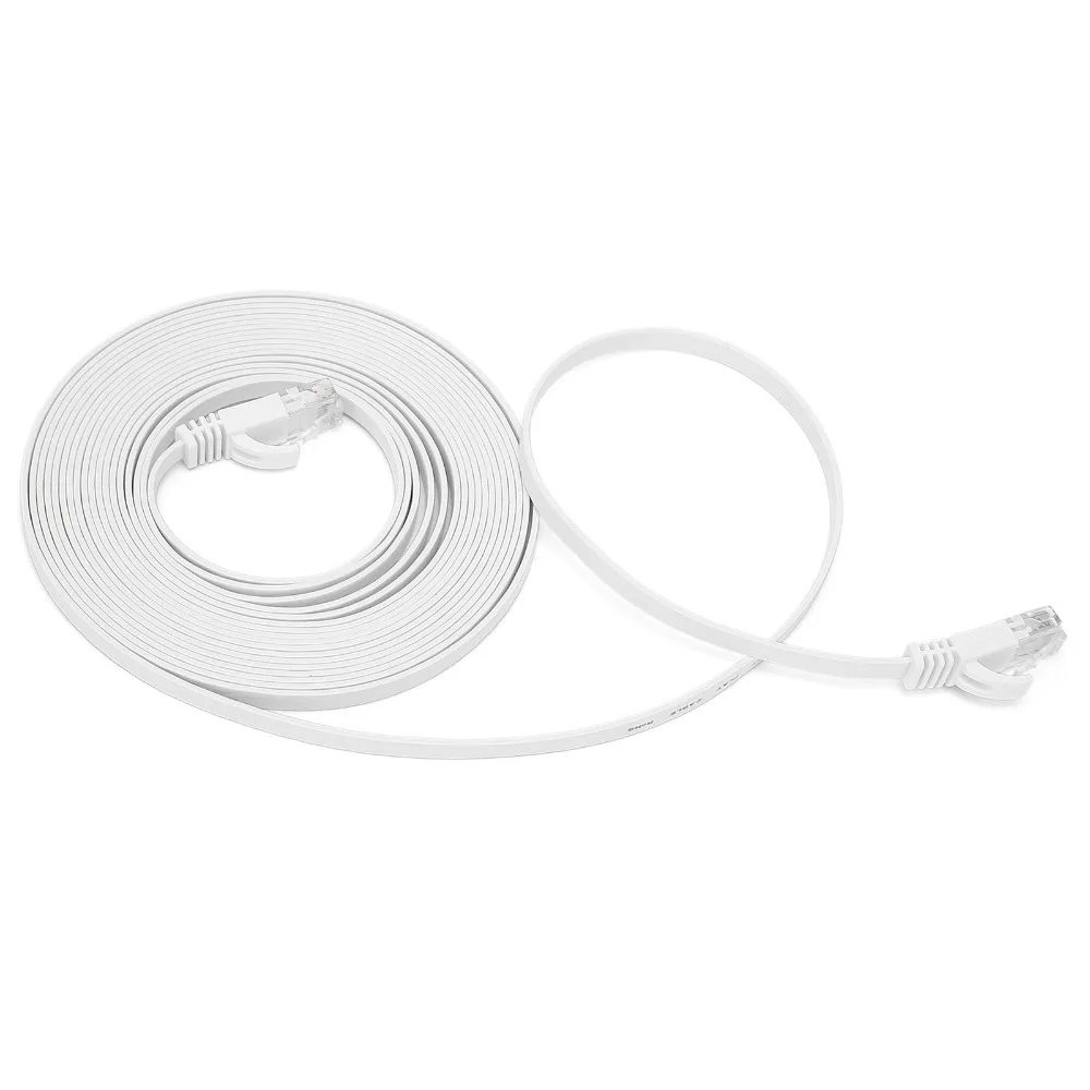 Durable 8-Core Twisted Pair Ethernet Cable White Flat Copper Wire Gigabit Network Cable CAT6 Network Cable Network Supplies