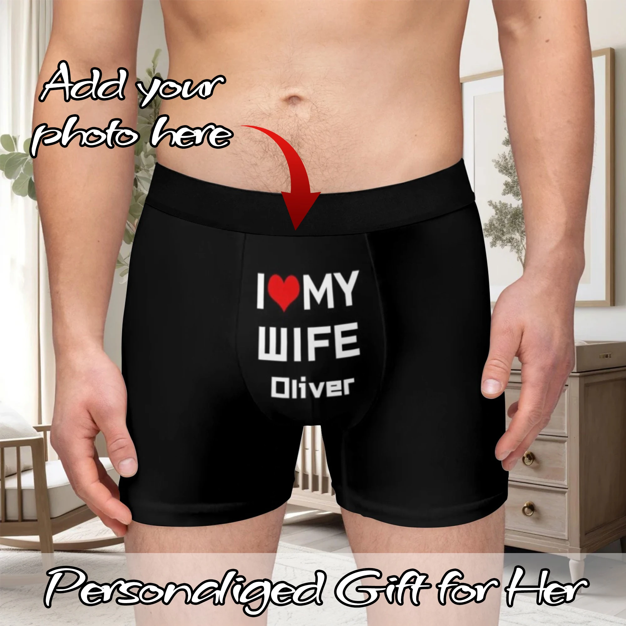Personalized facial photo customization flat underwear customization men's Valentine's Day gift for husband gift for father