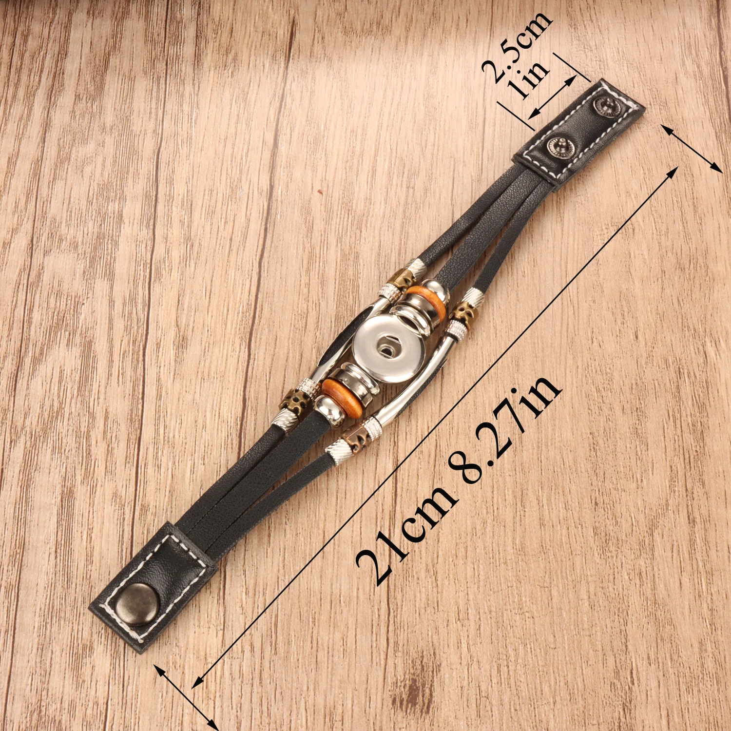 Luwellever Really 104 Original Genuine Leather Retro Fashion Bracelet 18mm Snap Button Bangle Charm Jewelry For Women Men Gifts