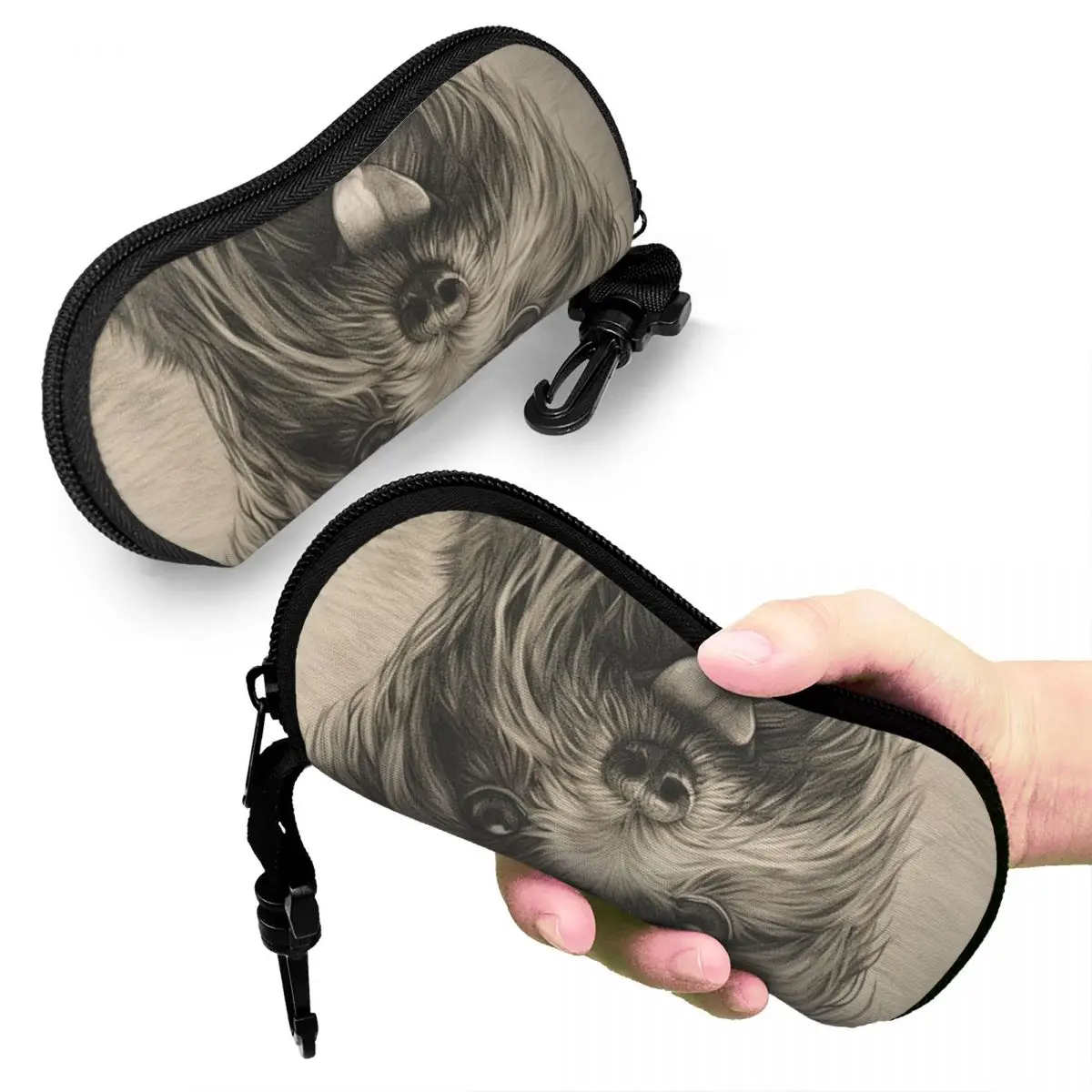 

The Adorable Yorkshire Terrier Dog Shell Glasses Case Portable Sunglasses Box Women Men Soft Eyeglasses Bag Pouch