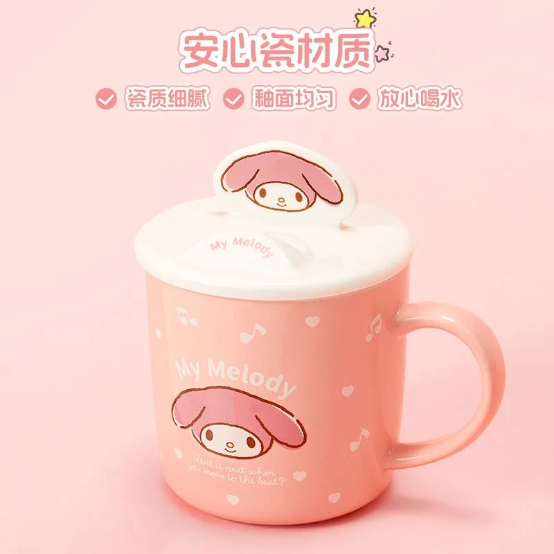 بلدي ميلودي سينامورول أنيمي Kawaii سانريو شخصيات كوب سيراميك 370 مللي لطيف الكرتون Ins موضة الحليب القدح هدايا للفتيات