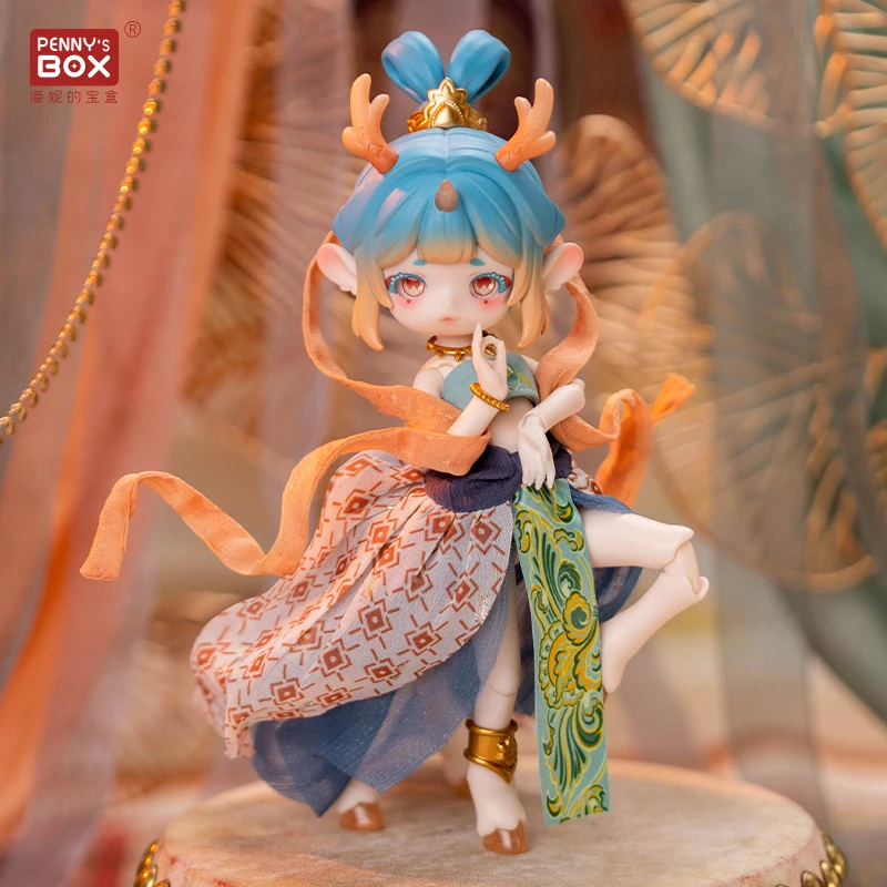 アクションフィギュアペニーボックス,19.8cm,かわいいおもちゃ,antu china dunhuang,9色の鹿のシリーズ,カワイイアニメ人形,ギフトおもちゃ