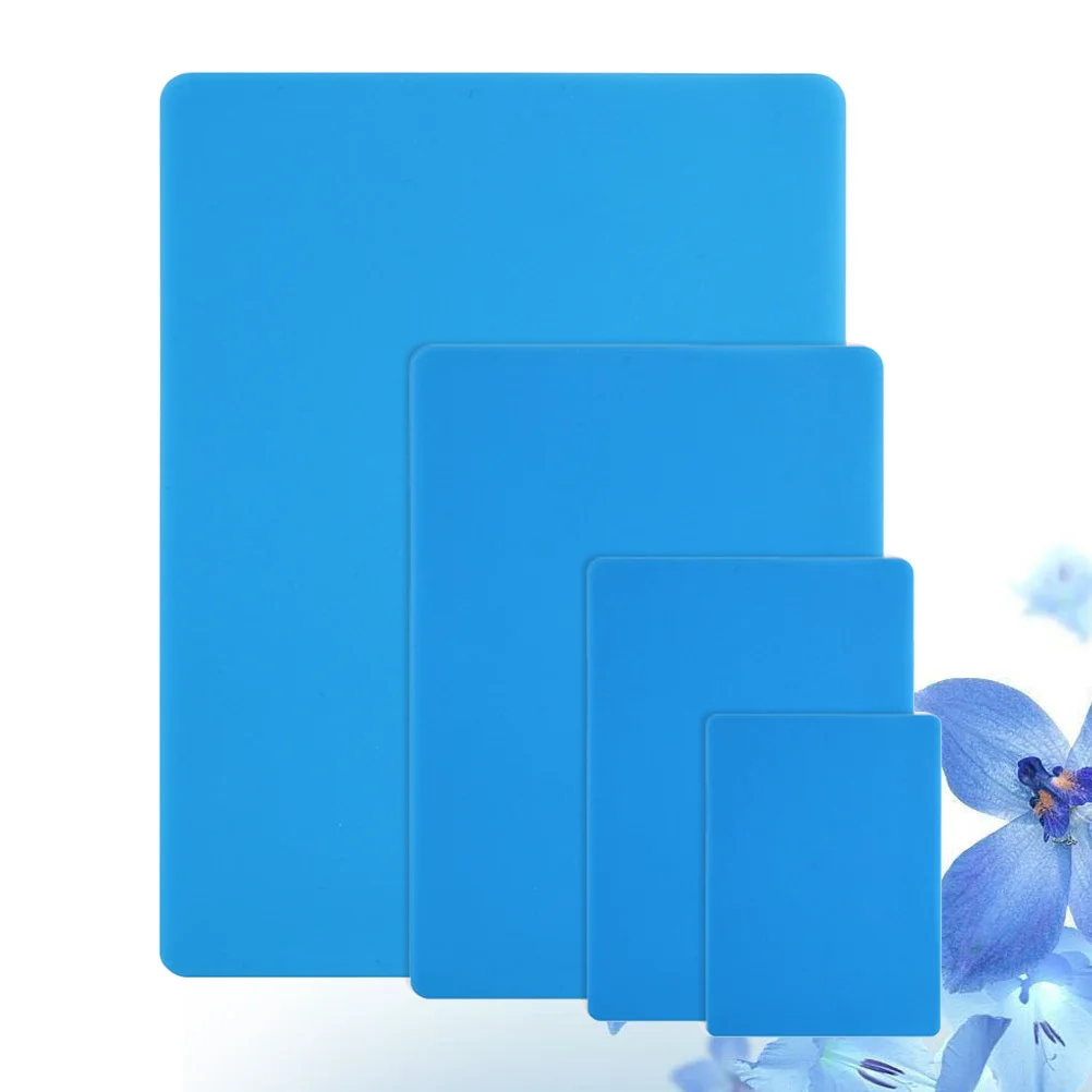 

4pcs Silicone Mat For Resin Craft Jewelry Making Countertop Protector Multi Use Pastry Fondant Mat Set Xl M Blue Silicone