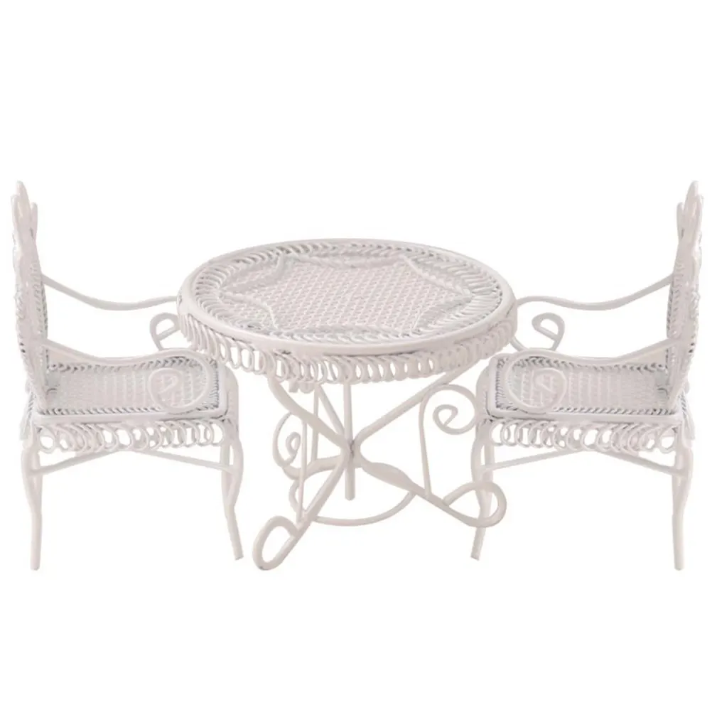 

1Set Mini Coffee Chair Table Sleeve Coffee Table Compact Iron Small Mini House Furniture Decoration Gift House Chair