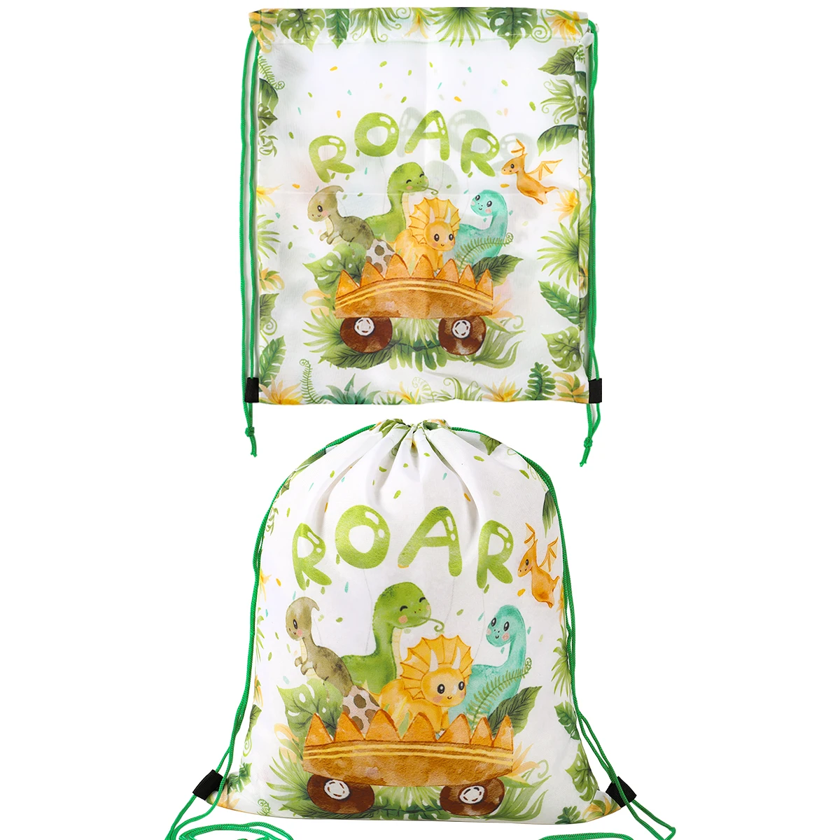 Dinosaur Theme Gifts Bag Birthday Gifts Drawstring School Backpack Cartoon Wild Forest Safari Baby Shower Party Packing Bags