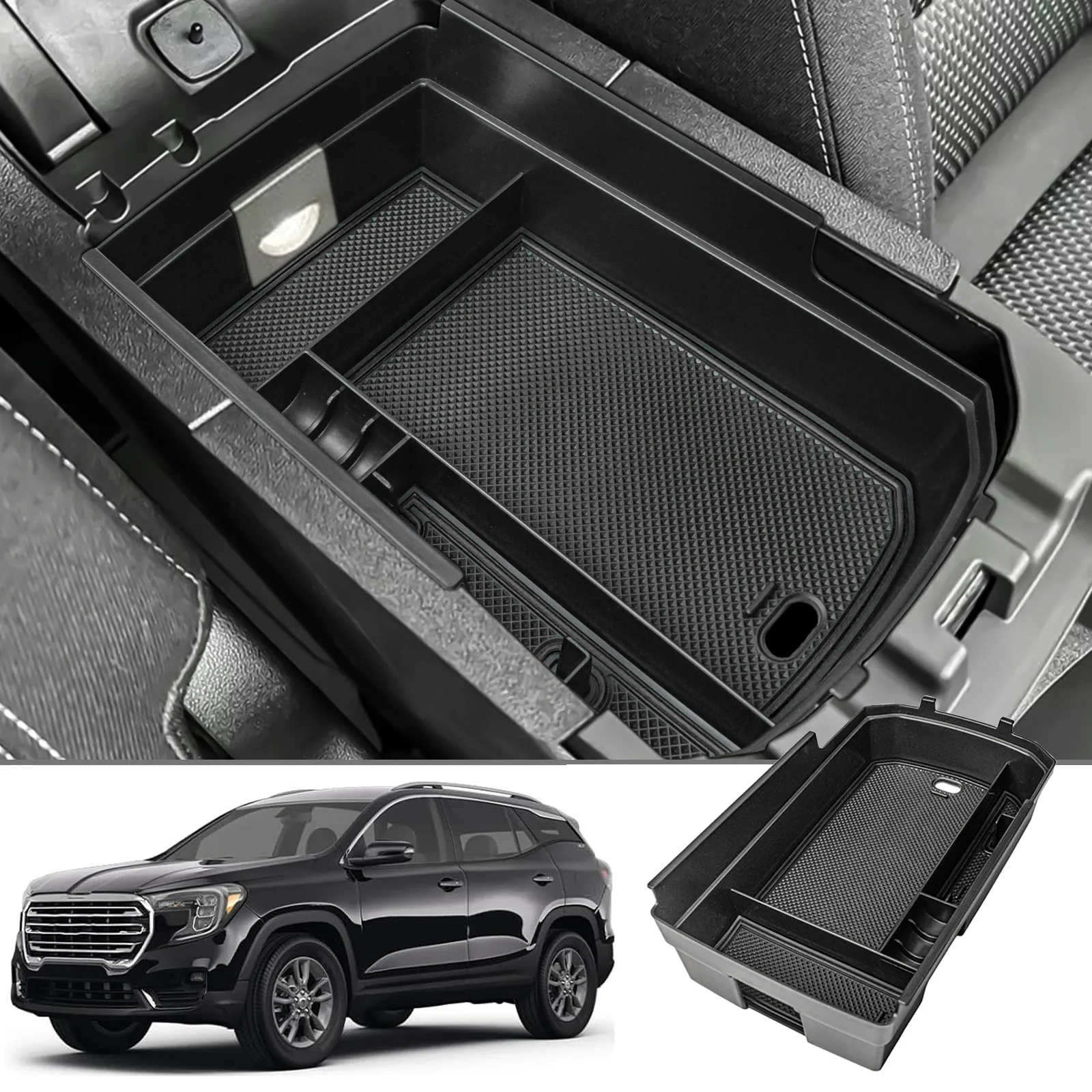 

For 2018-2024 GMC Terrain Center Console Organizer Armrest Storage Box Tray Compartment Storage Secondary Car Box Accessories