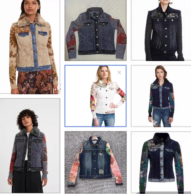 Foreign trade original single Spanish new heavy industry embroidery fashion stitching denim jacket