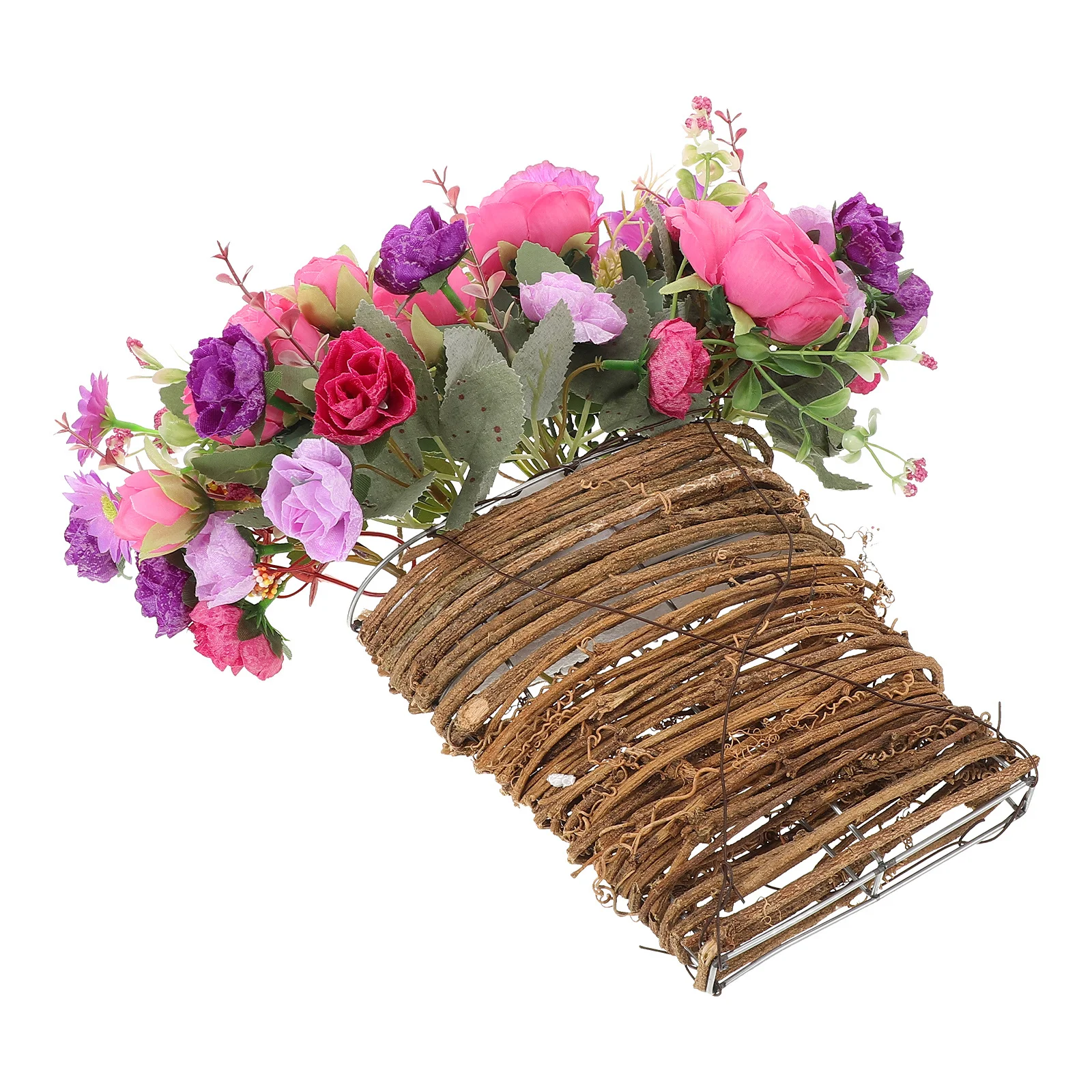 

Artificial Peony Flower Basket Realistic Lifelike Hanging Decoration Front Door Wedding Party Summer Spring Flower Pot Hanger