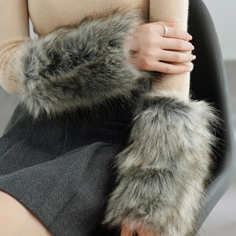 Fashion Thicken Fingerless Gloves Keep Warm Warm Arm Warmers Solid Color Winter Gloves Winter