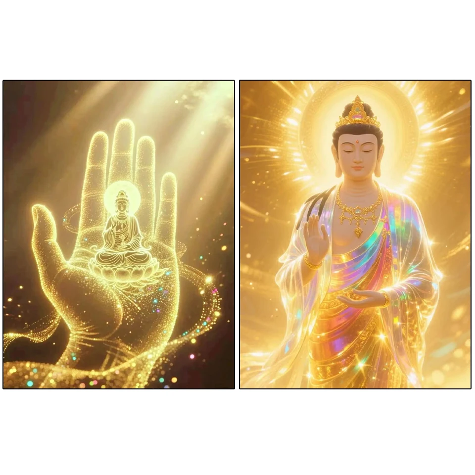 

New 5D DIY Diamond Painting Buddha Statue Rhinestone Mosaic Embroidery Cross Embroidery Religious Diamond Handmade Kit