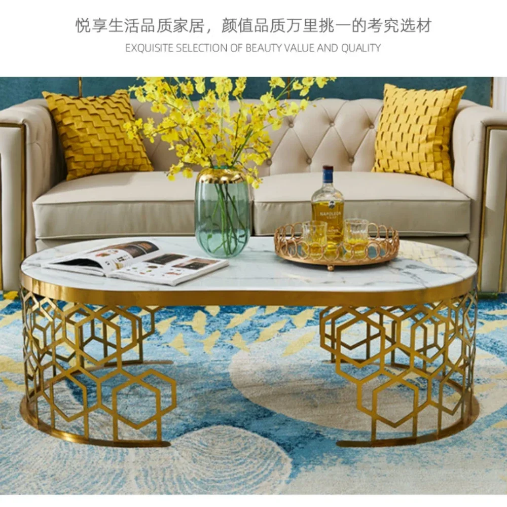Marble Coffee Table Simple Modern Creative Living Room Simple Tea Table Oval