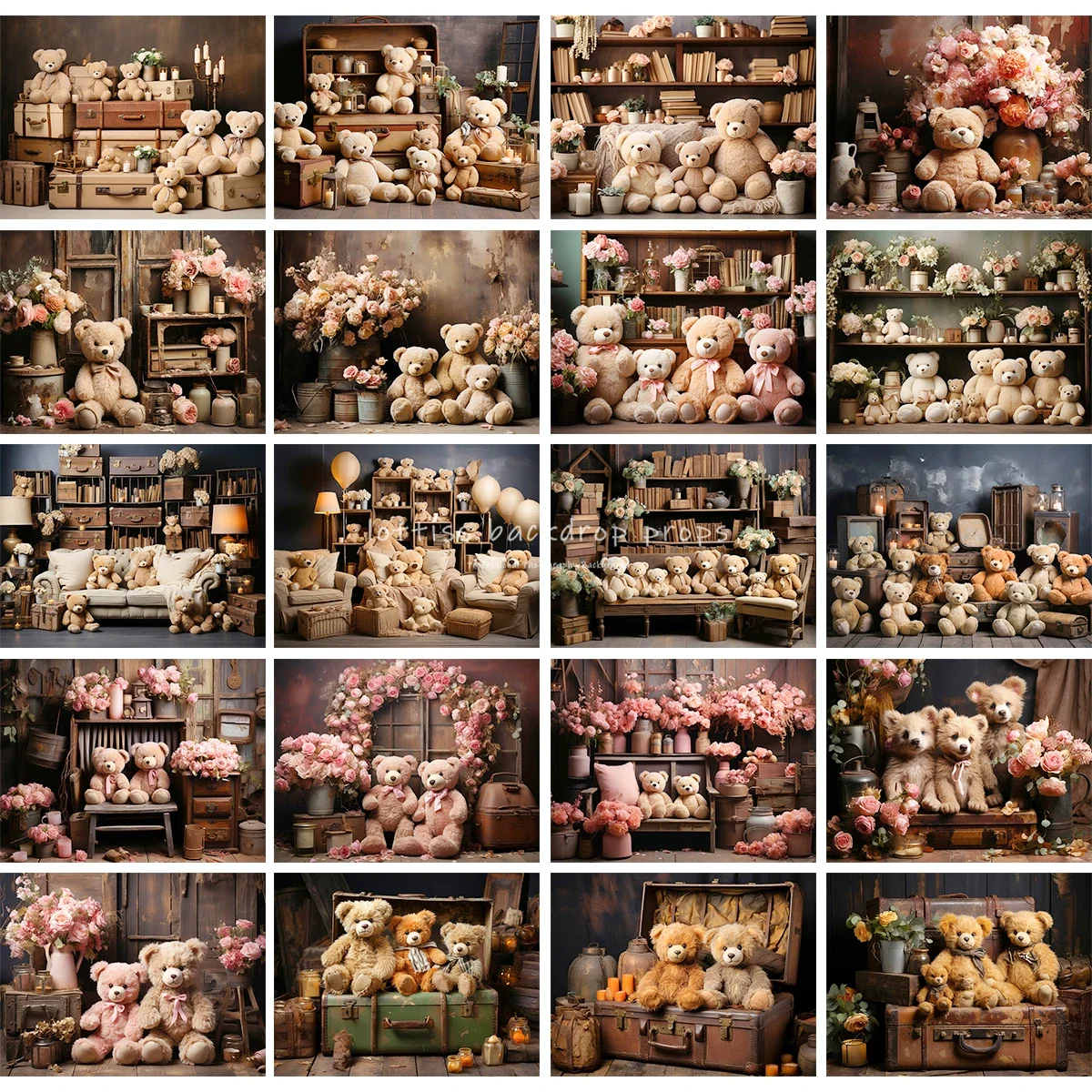 

Фон с милым медведем, реквизит для детской фотографии, детский торт, Smash, фоны для фотосессии на день рождения