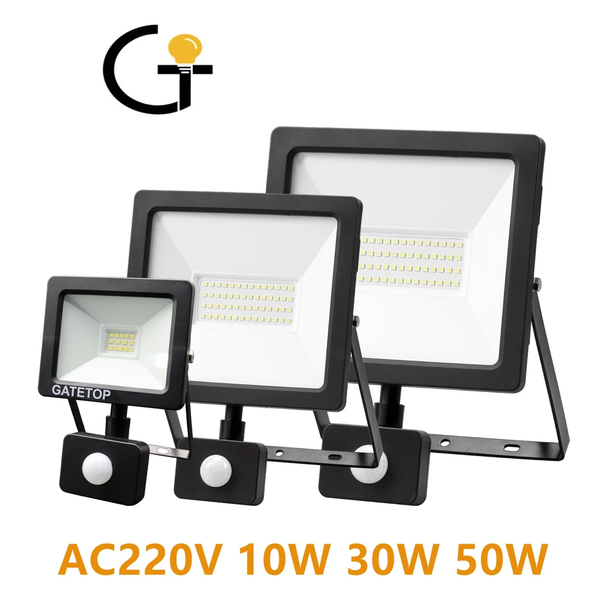 

10w 30W 50W Motion Sensor Led Floodlight Induction Style Ip44 Cold White Light 6000k Human Body Induction Water Proof Lamp