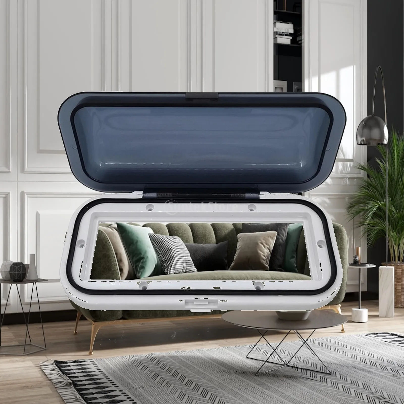 Marine Radio Cover with Flip-up Lid Easy to Access Boat Radio Protector Guard Splash Guard with Translucent Lid Low-Profile
