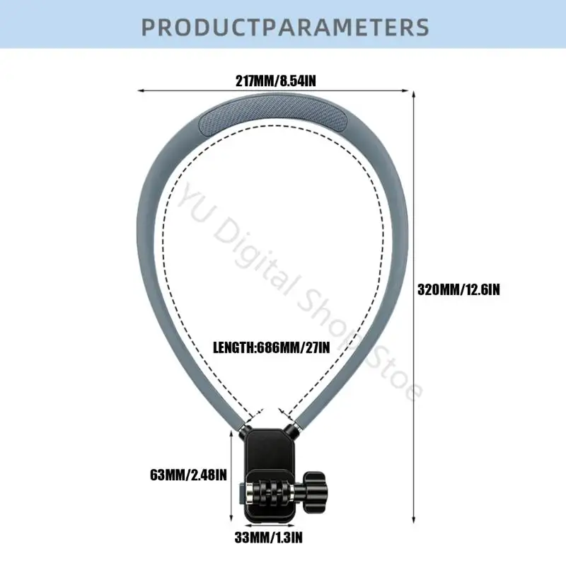 96BA Magnetische Schnellverschluss-Action-Kamerahalterung, tragbare Halterung zum Tragen Hals mit Silikon-Kontaktfläche für – Detail 6