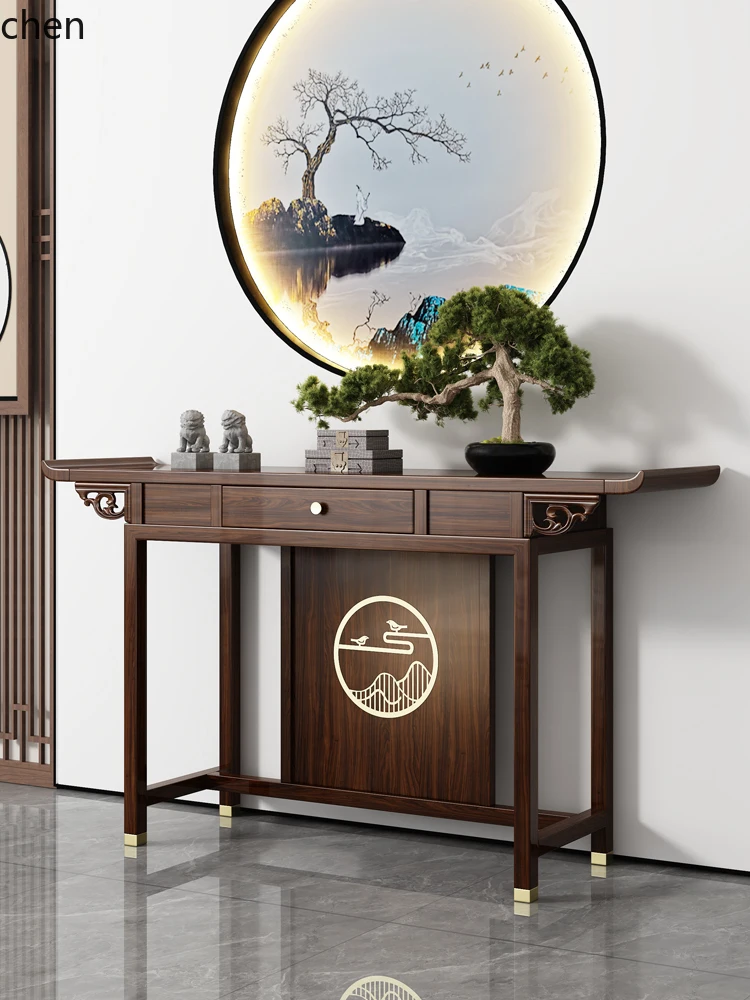 

HXL entrance solid wood strip case living room foyer table against the wall case several entrance cabinets
