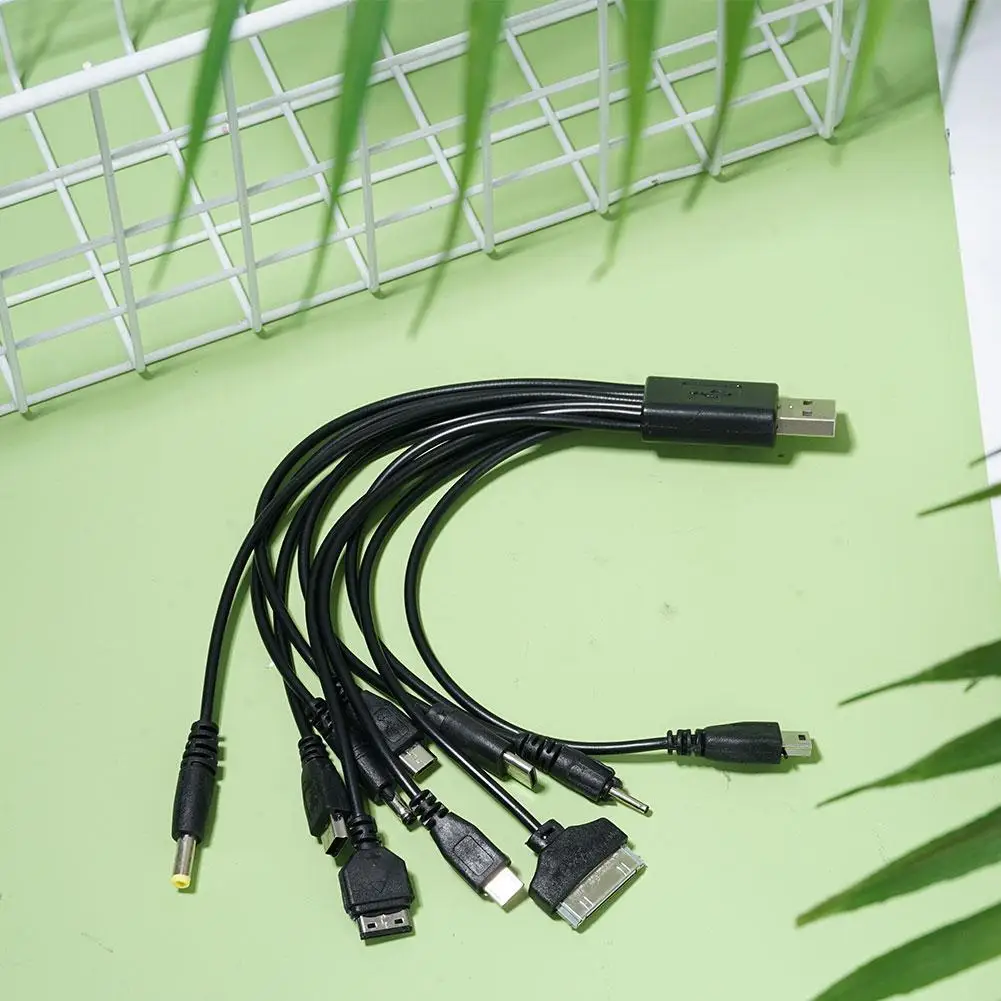 العالمي USB إلى متعدد التوصيل كابل شاحن الهاتف الخليوي 10 إلى 1 كابل يو اس بي لسامسونج شاومي هواوي جوجل ممن لهم فيفو كابل الشاحن