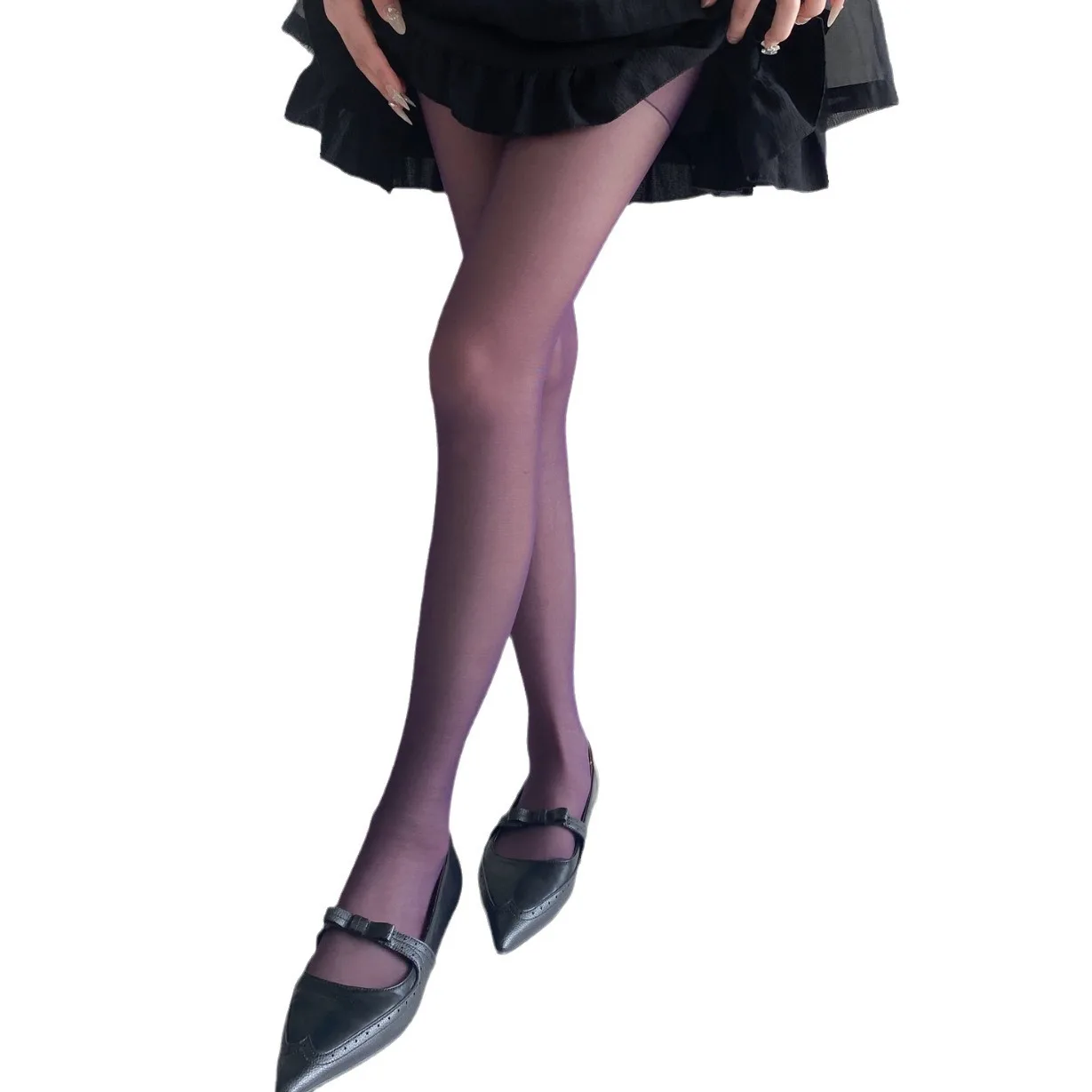 Bleu vert Ultra-mince Nylon cuisse haute bas collants femmes Sexy femmes collants velours Sexy Lingeries bonneterie corps bas