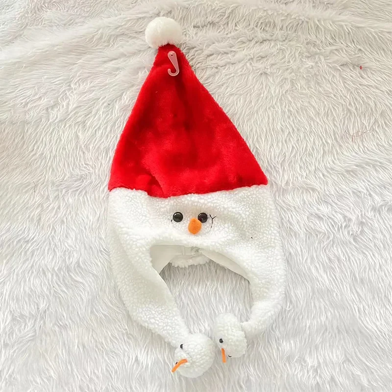 Nieuwe 2024 Unisex Vrouwen Schattig Santa Santa Hoeden Mannen Sneeuwpop Kerstmuts