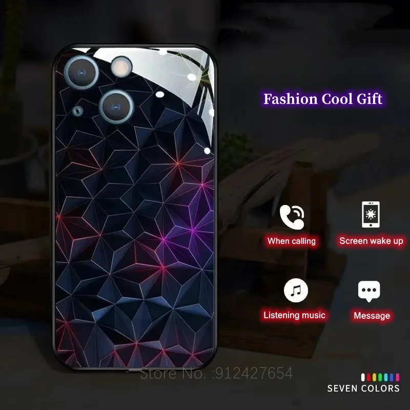 Machine PCBA Design LED Light Phone Case For Xiaomi Redmi Note 8 9 10 10s 11 12 Mi 11T POCO X3 NFC X5 Pro F4 Flash Glass Cover