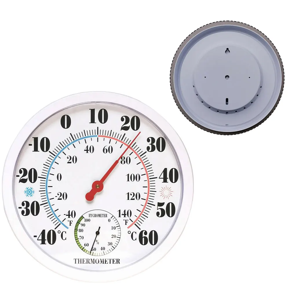 1 Piece Analog Thermometer Hygrometer White For Indoor Outdoor Use Temperature Humidity Meter Garden Balcony Station