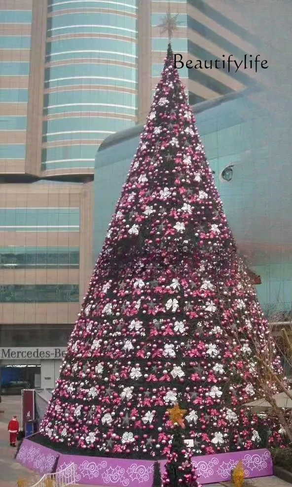 

Outdoor 3/100 meters large encrypted frame Christmas tree, Christmas Mall Hotel Meichen Fa Cai steel pipe automatic hanging tree
